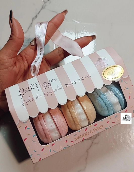 Plongez dans la Douceur : Coffret de Bombes de Bain Macaron Effervescentes