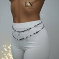 Chaîne de Taille "Astre Noir" – Bijou de Corps Artisanal en Perles et Argent