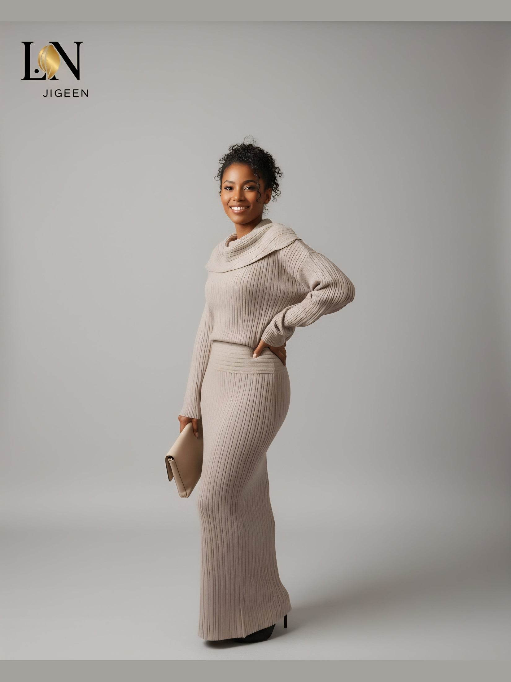 Ensemble Jade : Élégance et Confort en Maille - L.N Jigeen 