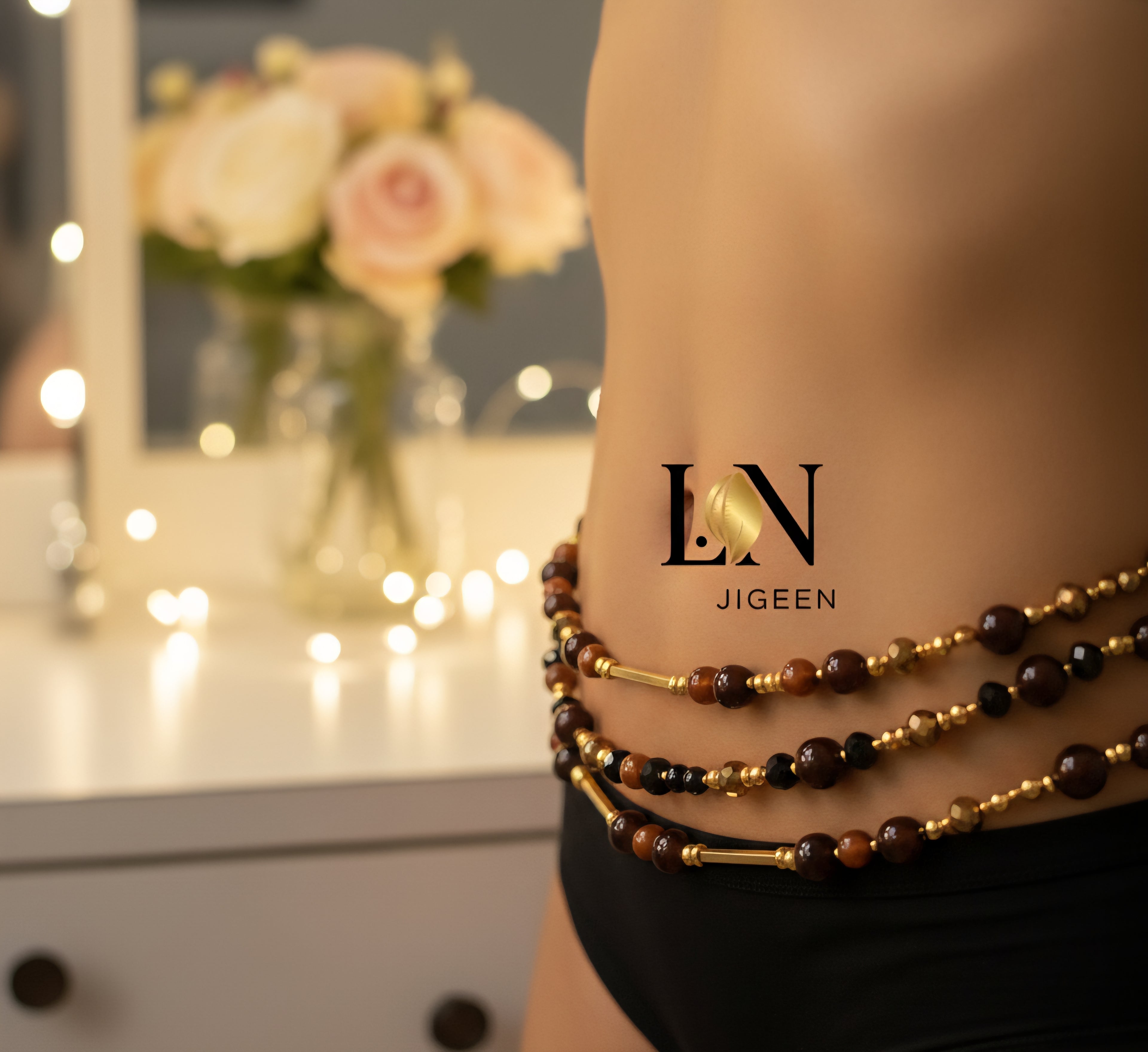 Perles de Taille Chic & Féminines - Création Unique 85-90 cm | Bijoux de Corps Traditionnels | LN JIGEEN