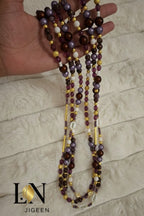 Perles de Reins Soninké| LN JIGEEN Mauve Or Cauris | Taille 99cm