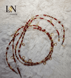 Duo de Perles de Reins "Naïla" – Création Unique Rouge Passion | Bijou de Corps Fait Main