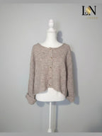 Gilet Femme Sidonie LN Jigeen - Cardigan Maille Beige Chic & Éco-responsable - L.N Jigeen 