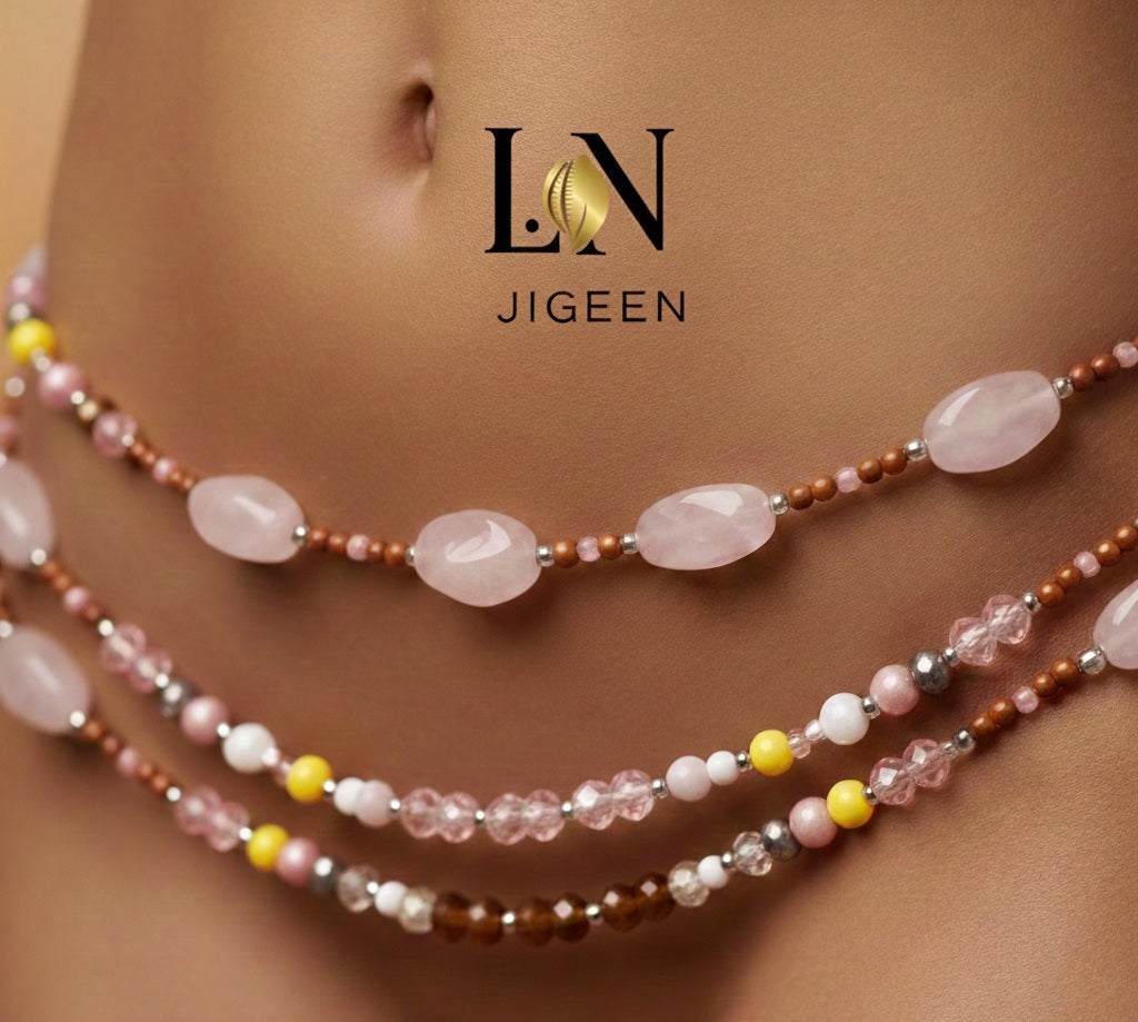 Perle de Reins Artisanale Unique "L.N Jigeen" – Taille (82cm - 92cm)