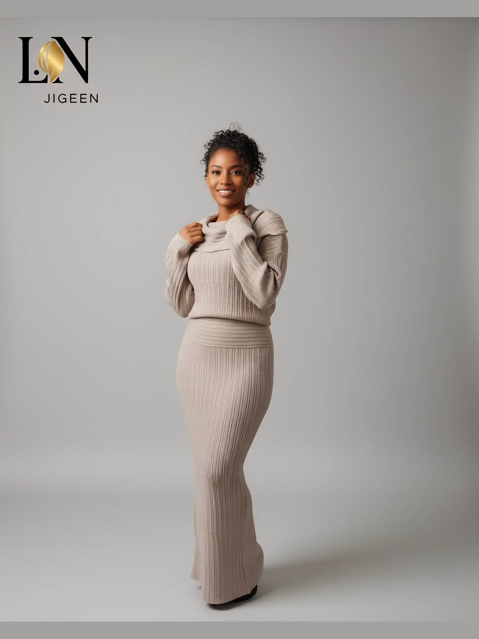 Ensemble Jade : Élégance et Confort en Maille - L.N Jigeen 