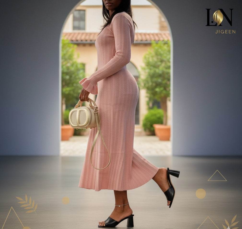 Découvrez la robe Marie : L'élégance douce de l'Automne - L.N Jigeen 