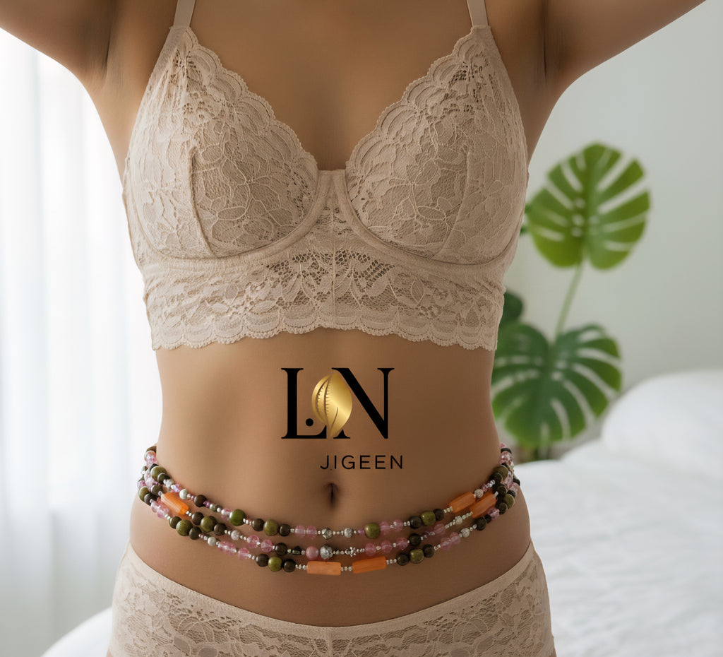 Perles de Reins 92cm Max - Création Unique LN JIGEEN - Bijoux de Taille Artisanaux & Féminins