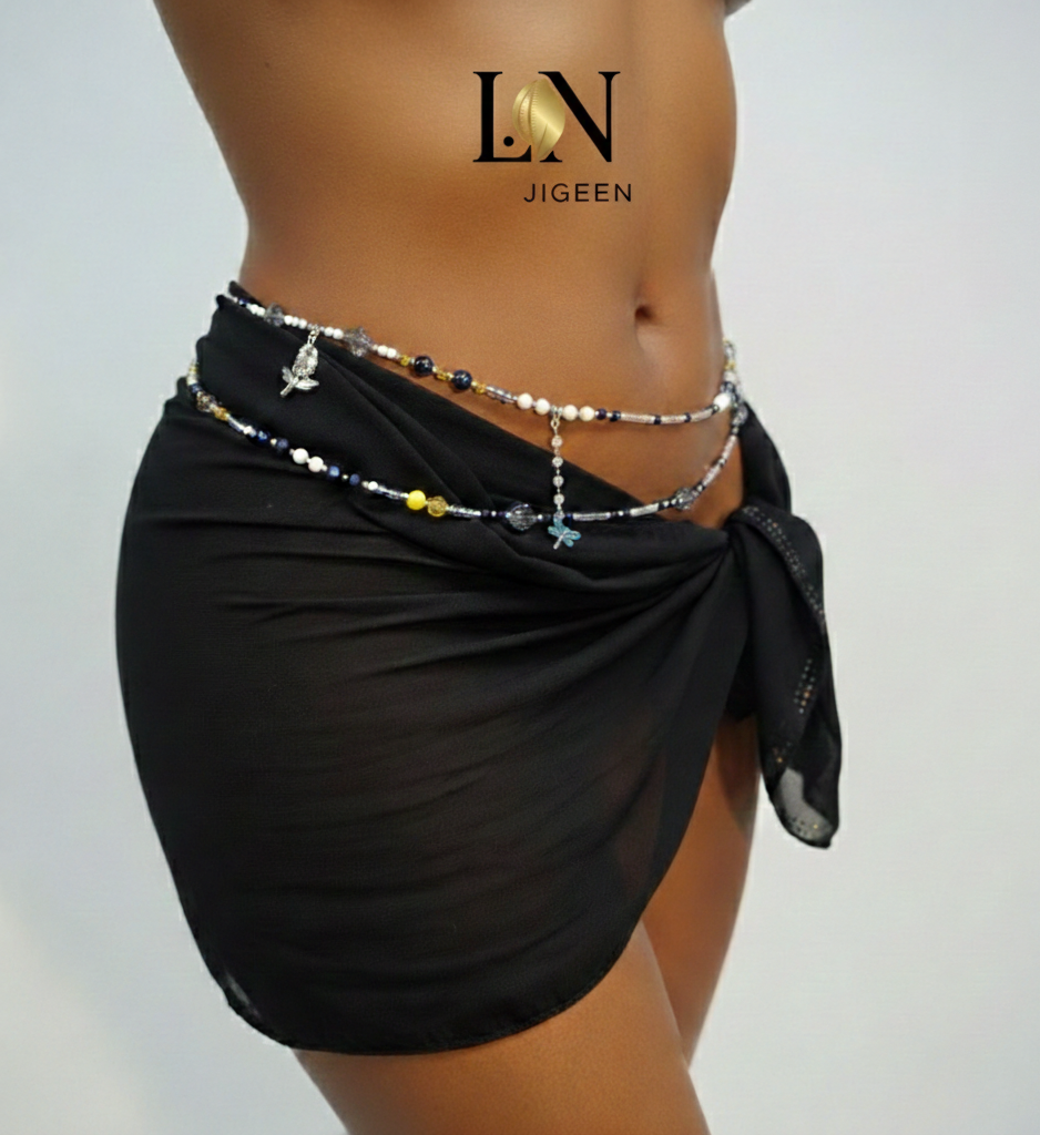 Perles de Reins "Azura" – Bijou de Corps Artisanal |Création Unique L.N Jigeen