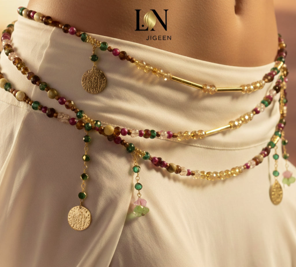 Perles de Reins 📿 Création L.N Jigeen | Authentiques Bijoux de Taille & Ceinture Abdominale Femme (Max 105cm)