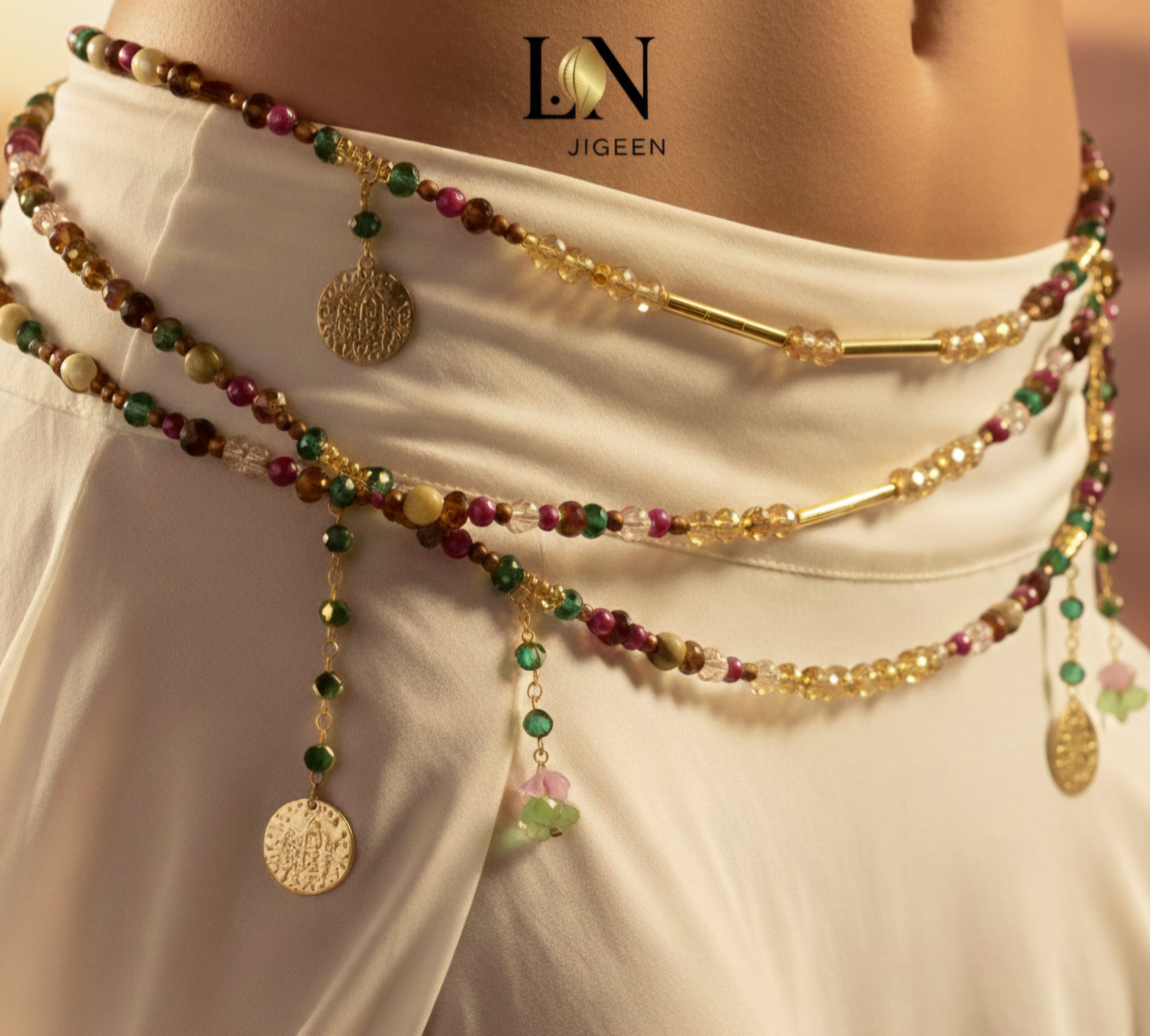 Perles de Reins 📿 Création L.N Jigeen | Authentiques Bijoux de Taille & Ceinture Abdominale Femme (Max 105cm)