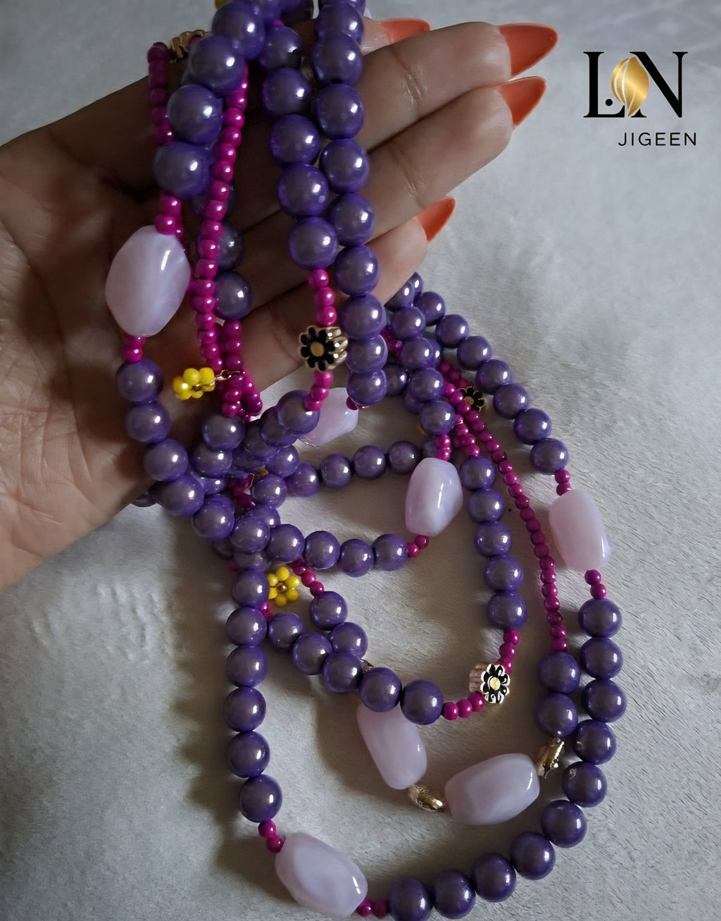 Perles de Rein Or & Pierres | Bijou de Taille Africaine L.N Jigeen | Taille 36-38