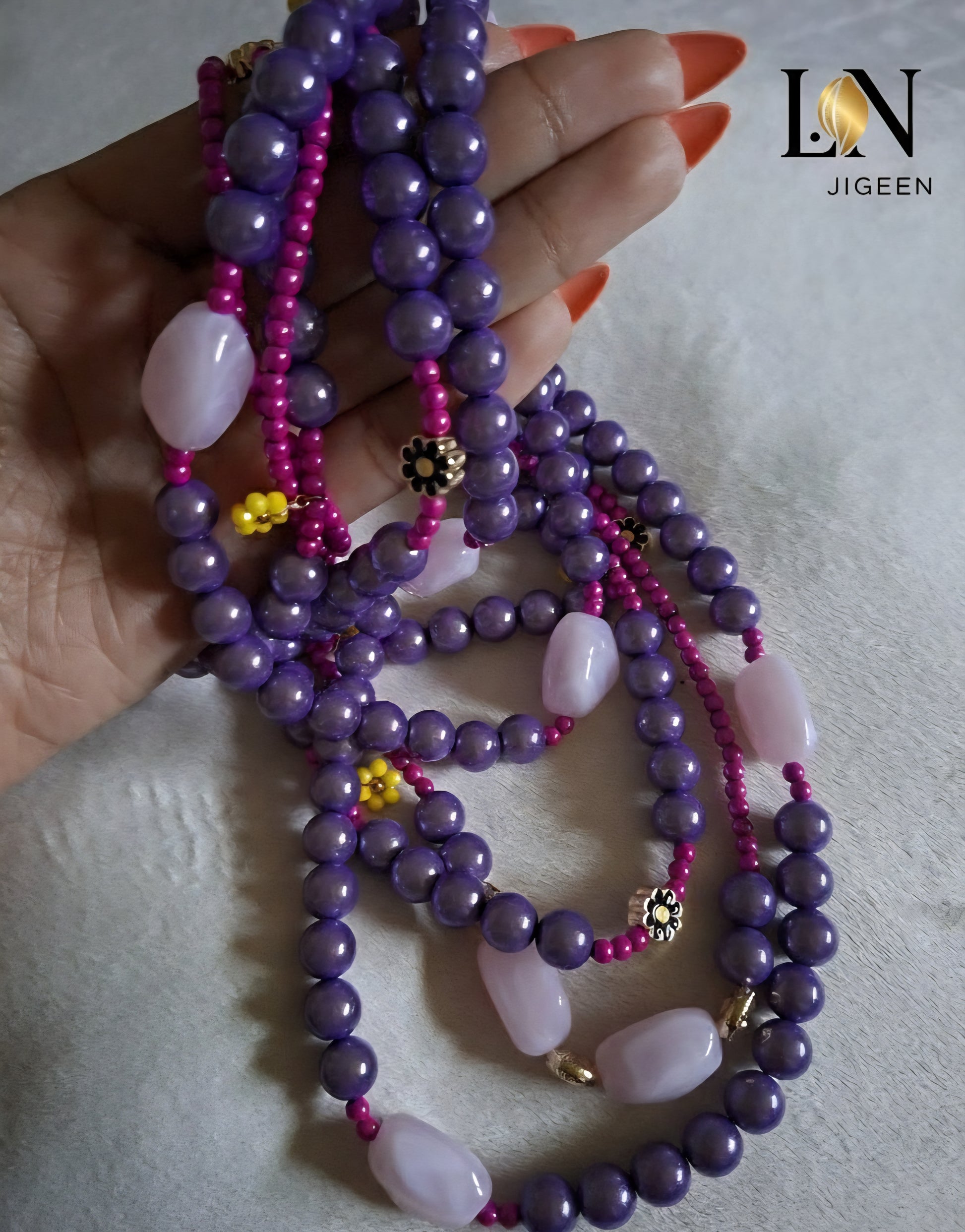 Perles de Rein Or & Pierres | Bijou de Taille Africaine L.N Jigeen | Taille 36-38