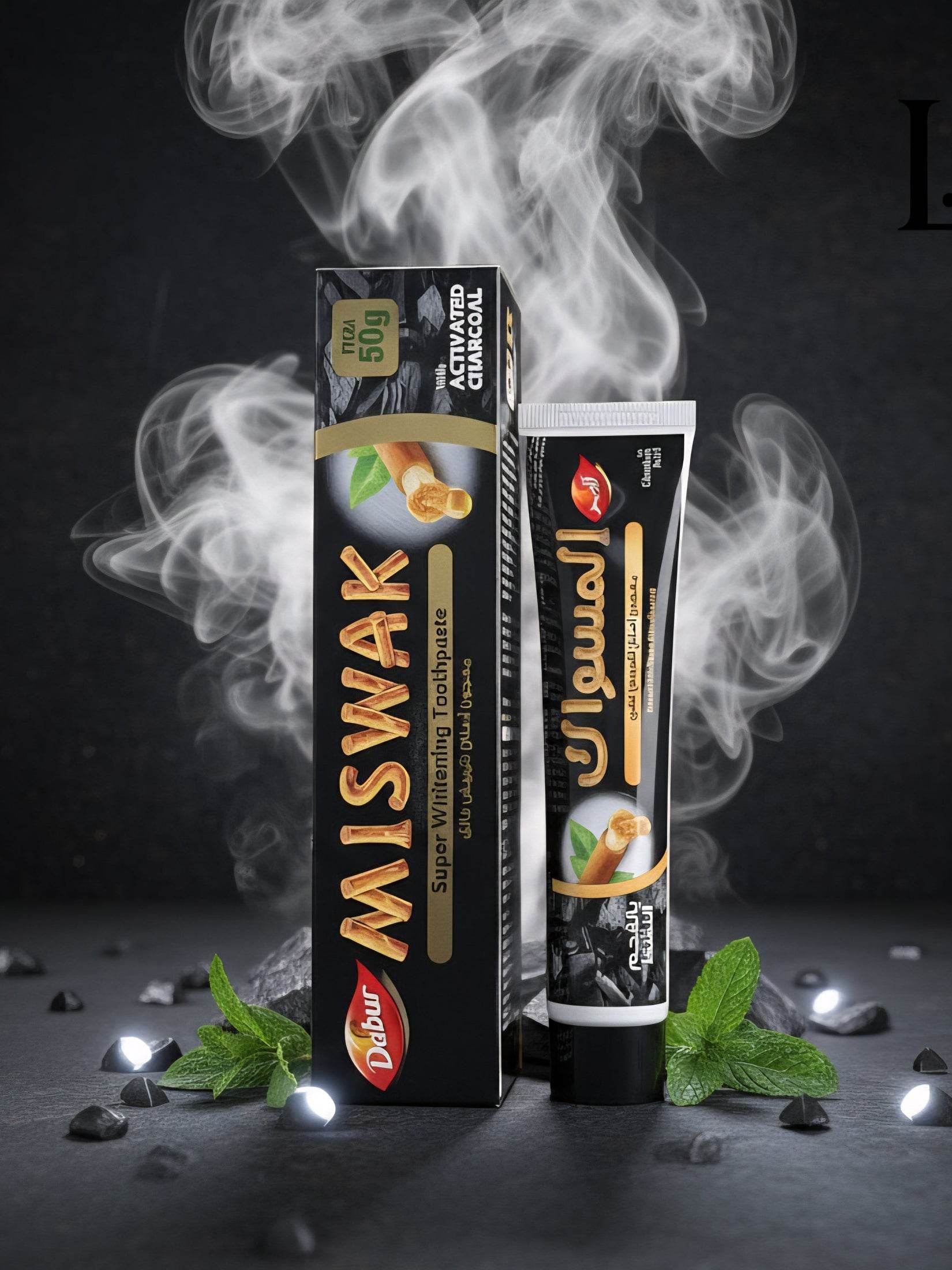 Dabur MISWAK Dentifrice Blancheur au Charbon Actif | Soin Dentaire Naturel & Efficace - LN Jigeen - L.N Jigeen 
